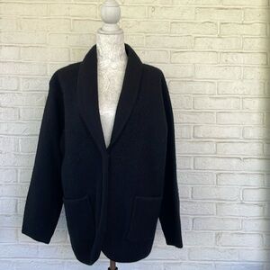 Vintage Norm Thompson Portland, OR Black 100% Wool Blazer